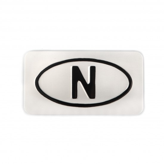 W: 70177 Preget nasjonalitetsmerke med oval ring, 8x15 cm W: 70177 Preget nasjonalitetsmerke med oval ring, 8x15 cm