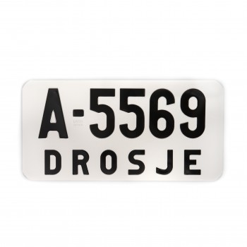 K: 71123 Veteranskilt til BIL med undertekst DROSJE